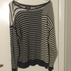 CHAPS Women's Sweater, size - Large, Blue & Cream